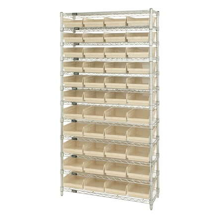 Quantum Storage Systems Shelf Bin Wire Shelving System WR12-108IV